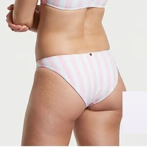Victoria's Secret Swim Essential bikini bottom signature pink white stripe M